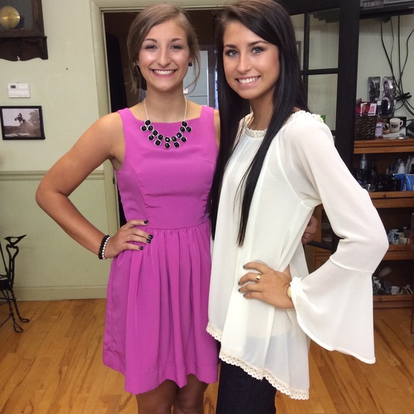 American Apparel Button Back Swing Dress-Pink - Picture 2 of 5